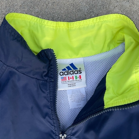 Men’s Vintage Blue, Yellow, White Adidas Wind Breaker RN 88387 XL - Picture 3 of 5